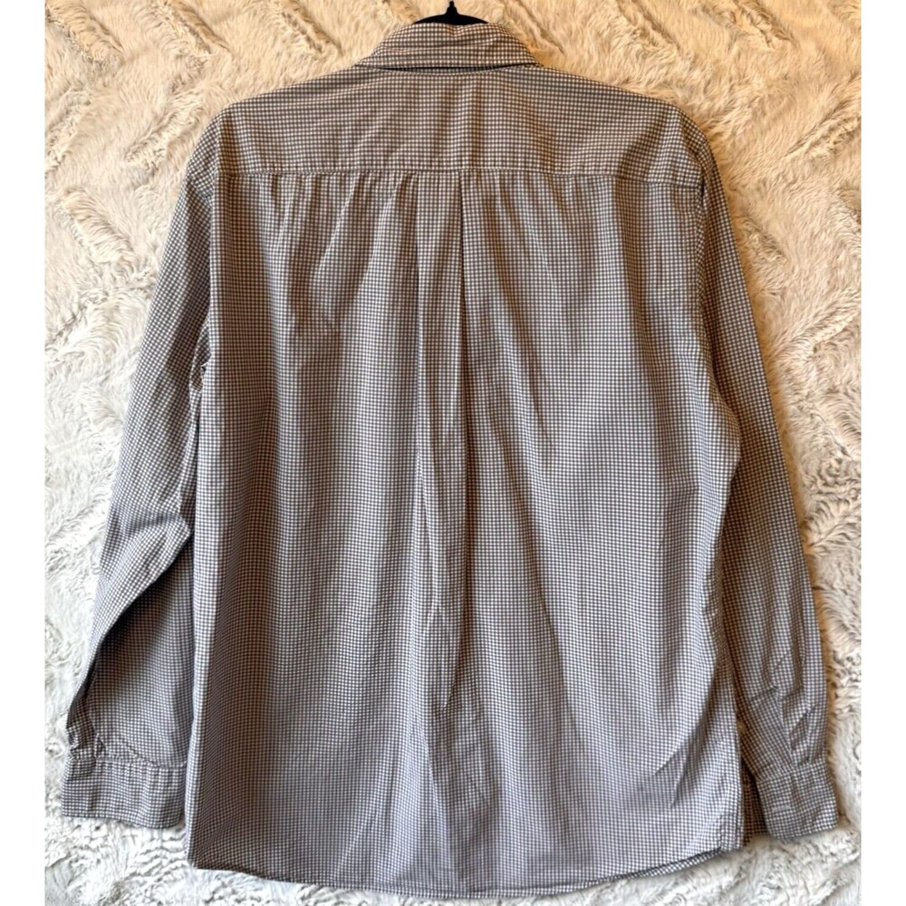 Uniqlo Shirt Mens Large Gray Checkered Button‎ Up Long Sleeve Casual 100% Cotton - Picture 2 of 8